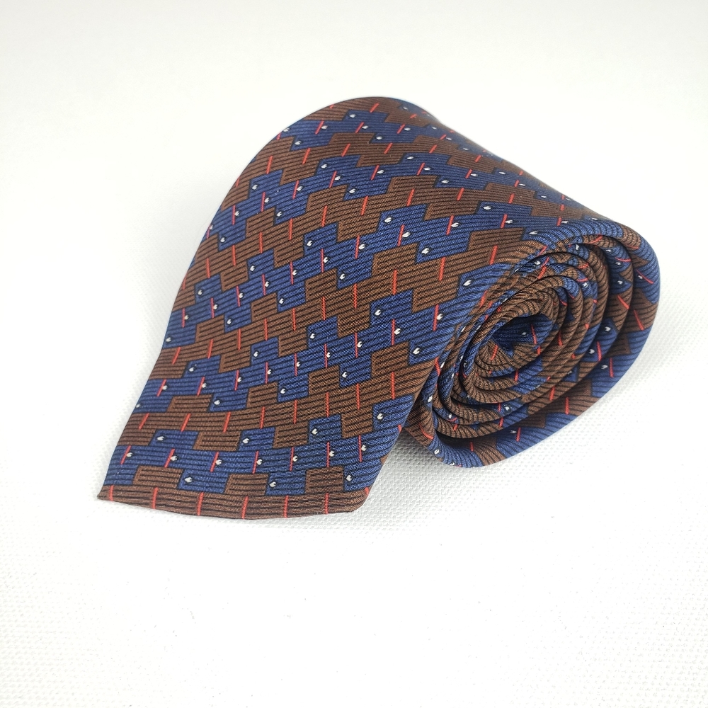 ADONIS brown & Blue Classic Men's Neck tie